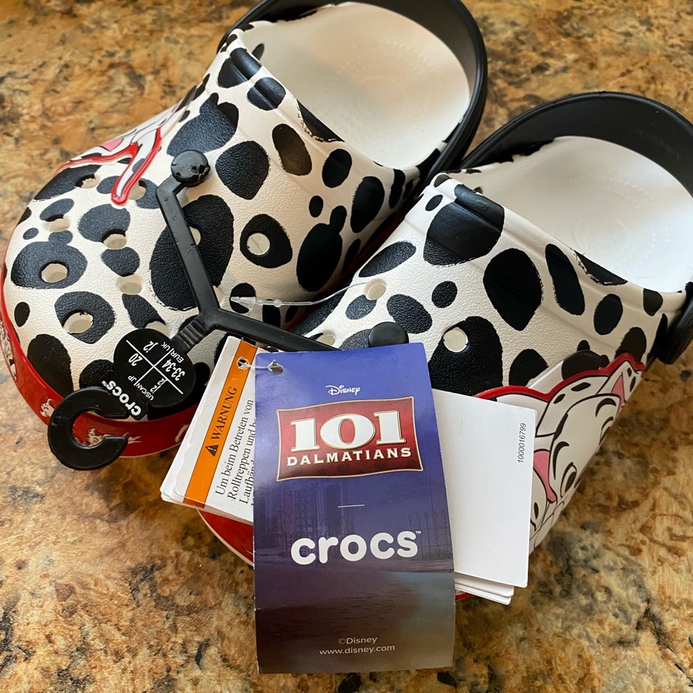 Juniors 101 Dalmatians Crocs size 2 brand new